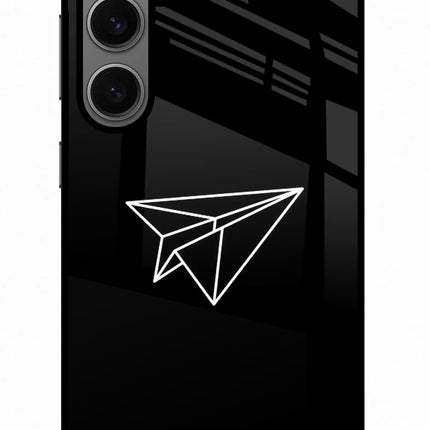 Paper Plane White Samsung S24 Glass Case
