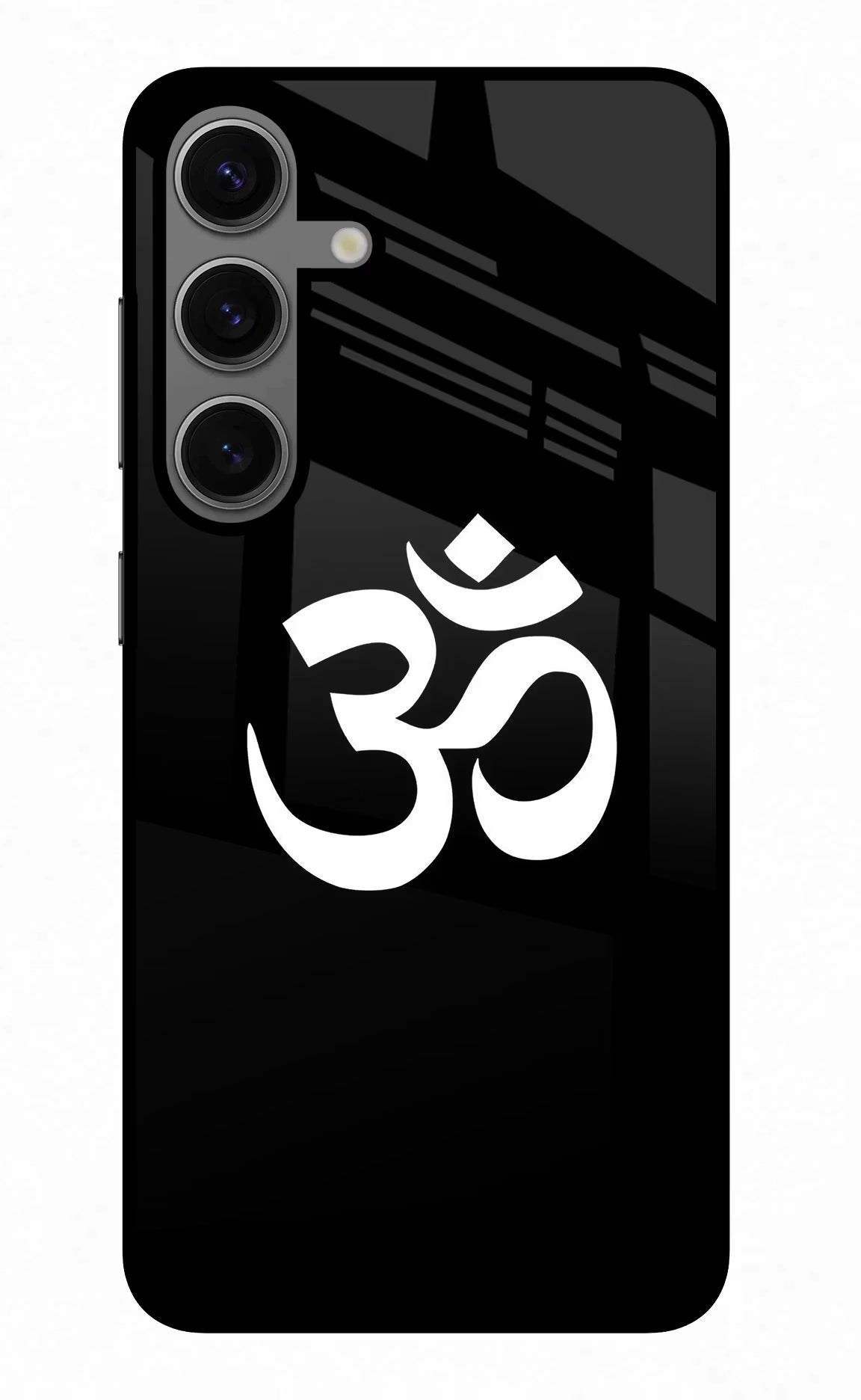 Om Samsung S24 Glass Case Back Cover by Casekaro