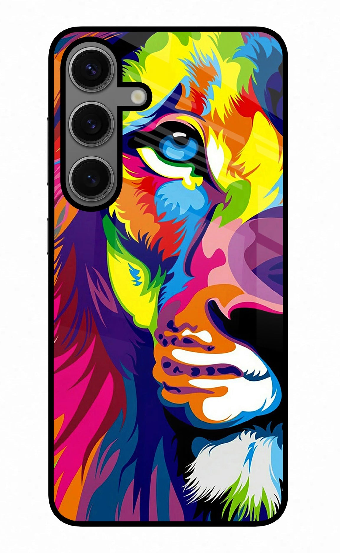 Lion Half Face Samsung S24 Glass Case