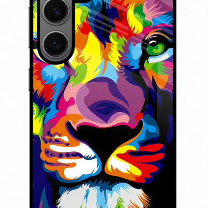 Lion Samsung S24 Glass Case Back Cover by Casekaro