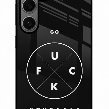 Go Fuck Yourself Samsung S24 Glass Case Back Cover by Casekaro