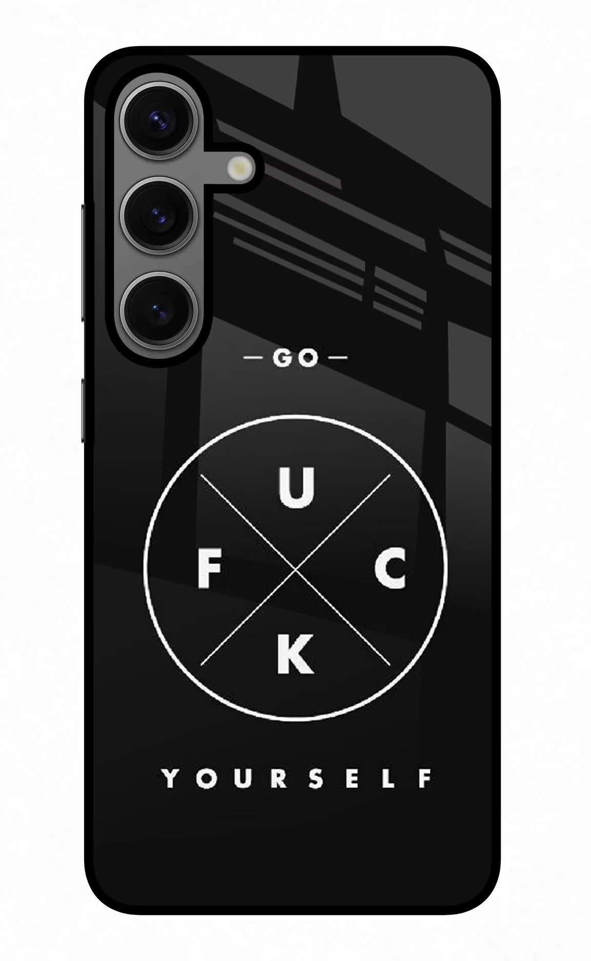 Go Fuck Yourself Samsung S24 Glass Case Back Cover by Casekaro