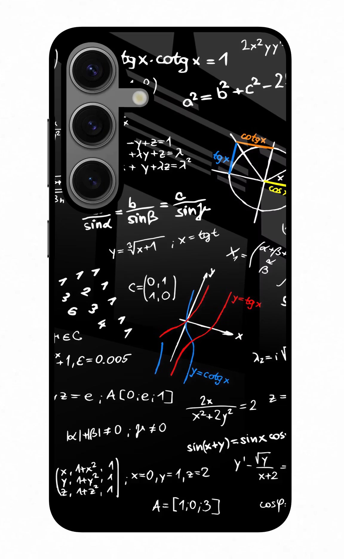 Mathematics Formula Samsung S24 Glass Case Back Cover by Casekaro