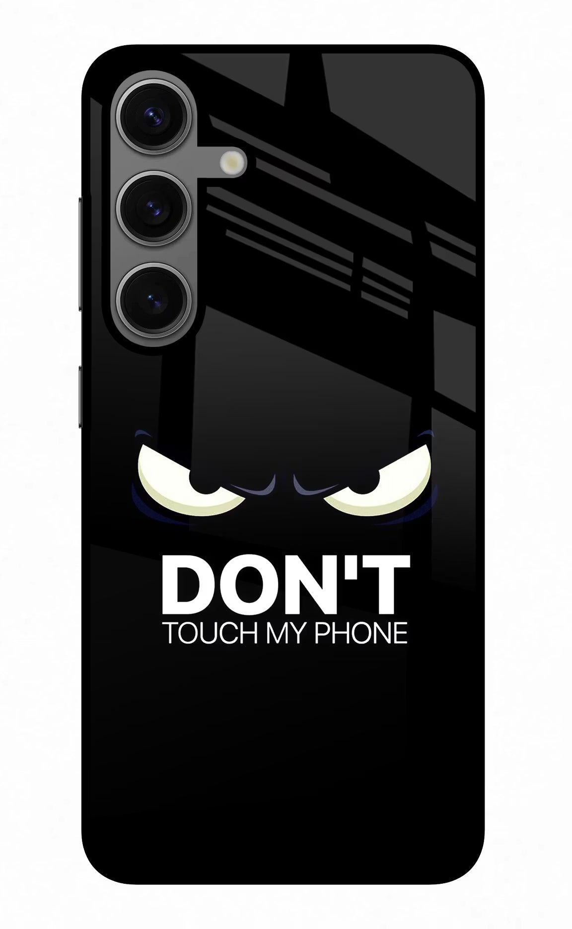 Don'T Touch My Phone Samsung S24 Glass Case Back Cover by Casekaro
