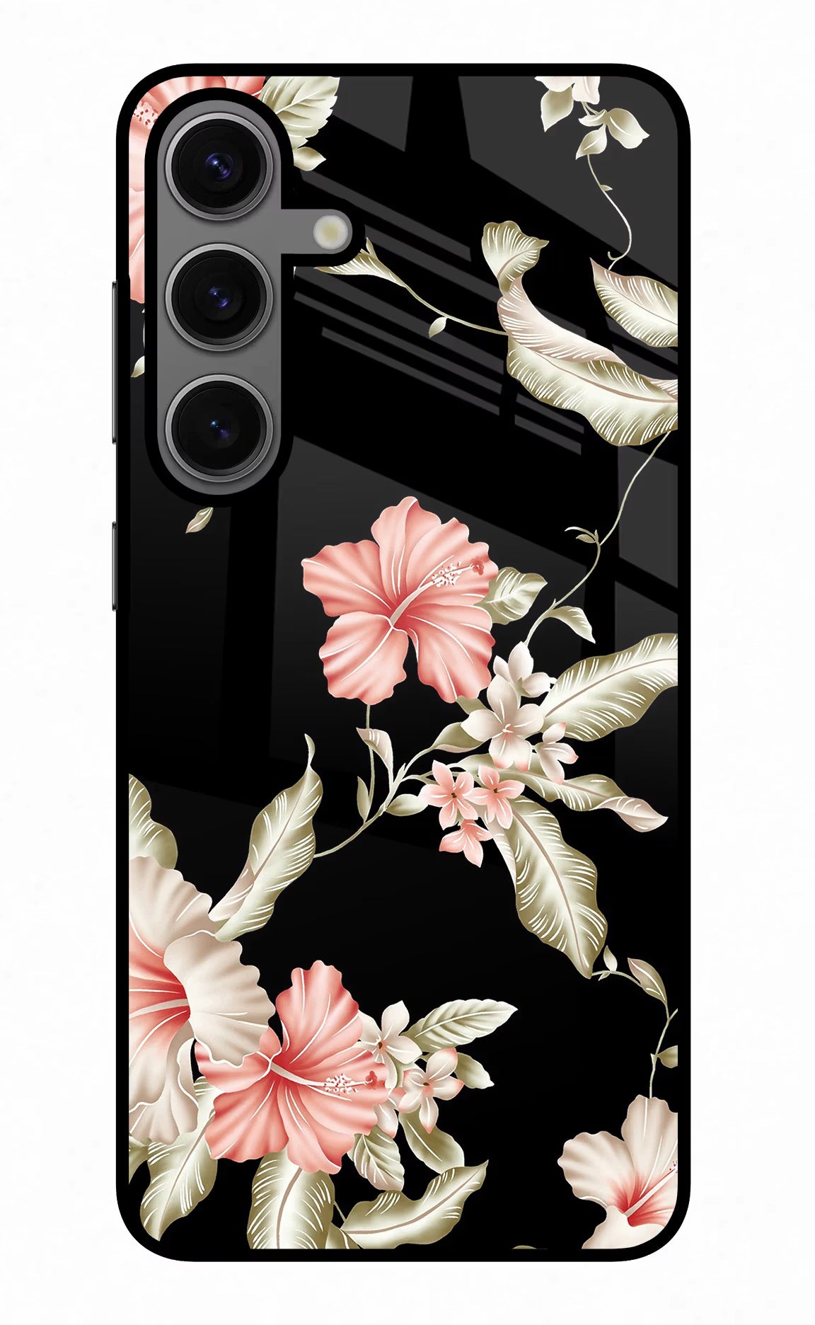 Flowers Samsung S24 Glass Case Back Cover by Casekaro