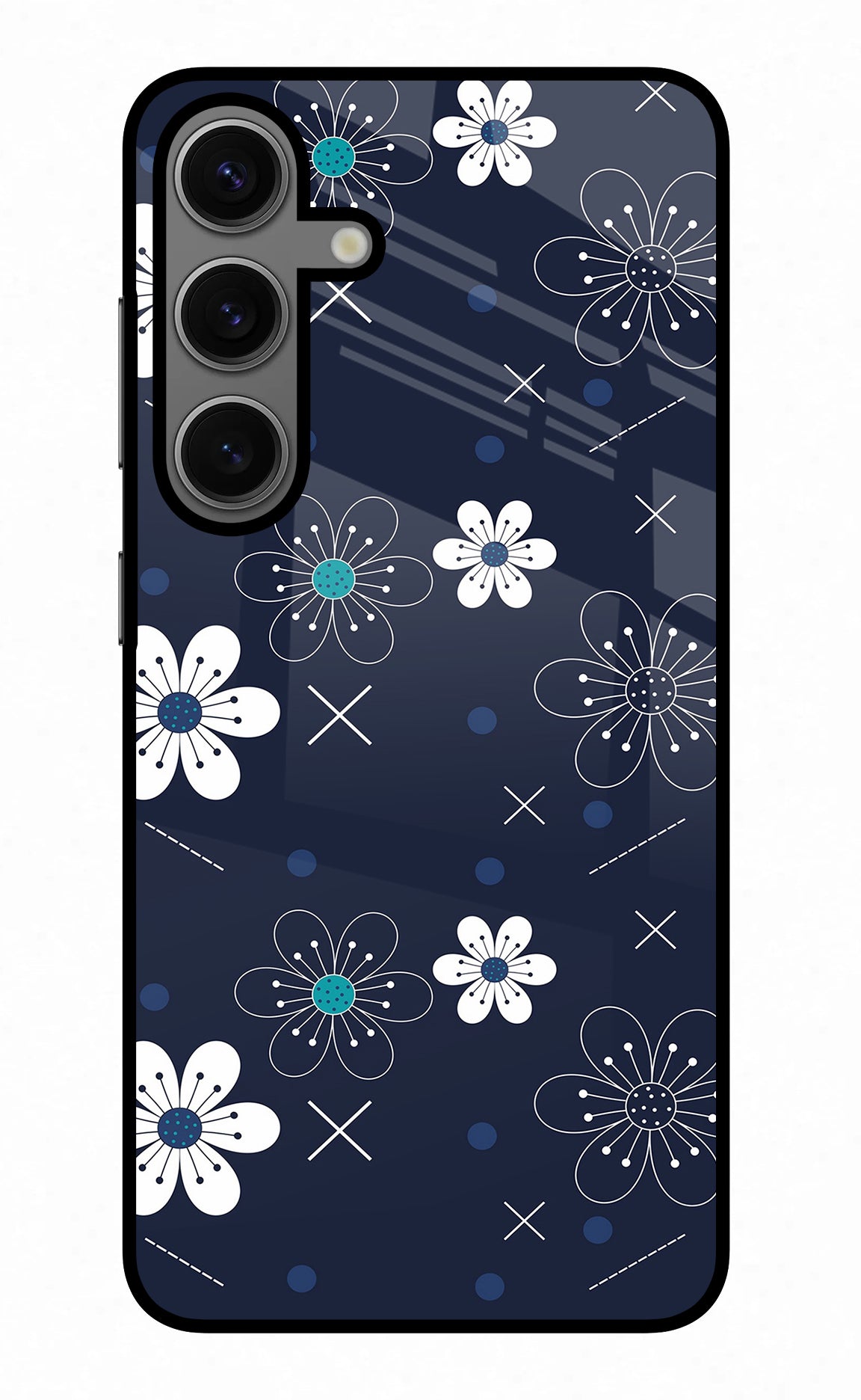 Flowers Samsung S24 Glass Case