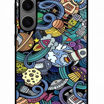 Space Abstract Samsung S24 Glass Case Back Cover by Casekaro