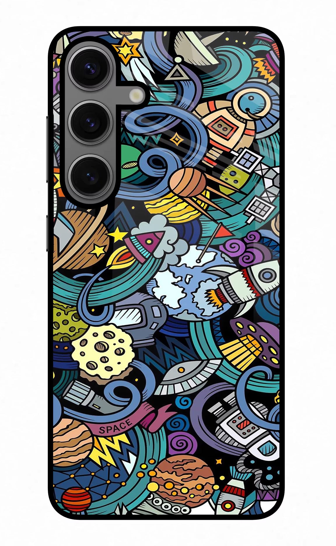 Space Abstract Samsung S24 Glass Case Back Cover by Casekaro