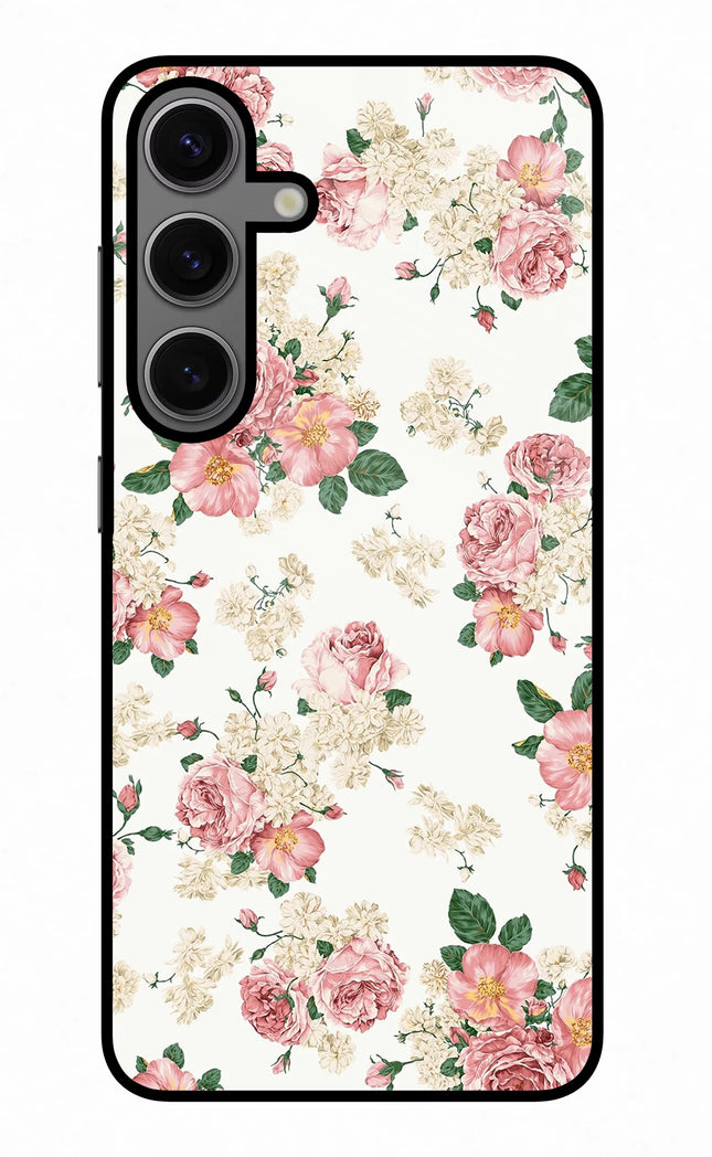 Flowers Samsung S24 Glass Case