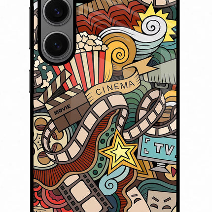 Cinema Abstract Samsung S24 Glass Case Back Cover by Casekaro