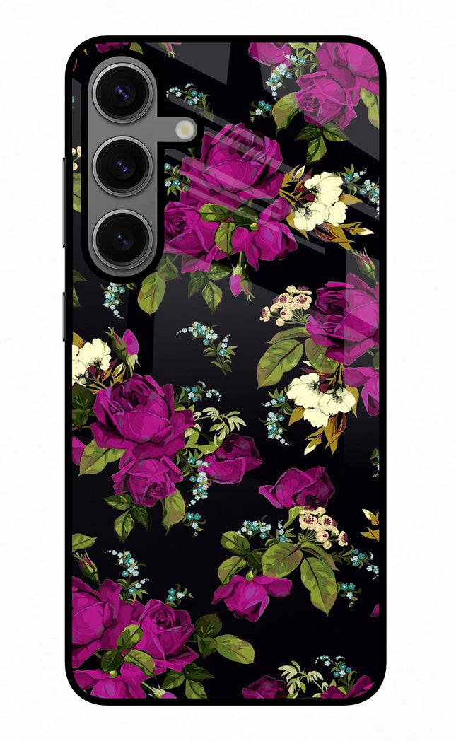Flowers Samsung S24 Glass Case