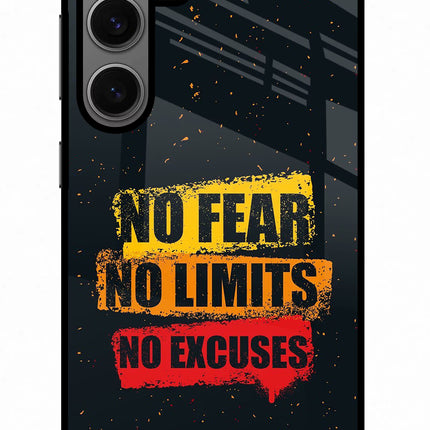 No Fear No Limits No Excuse Samsung S24 Glass Case