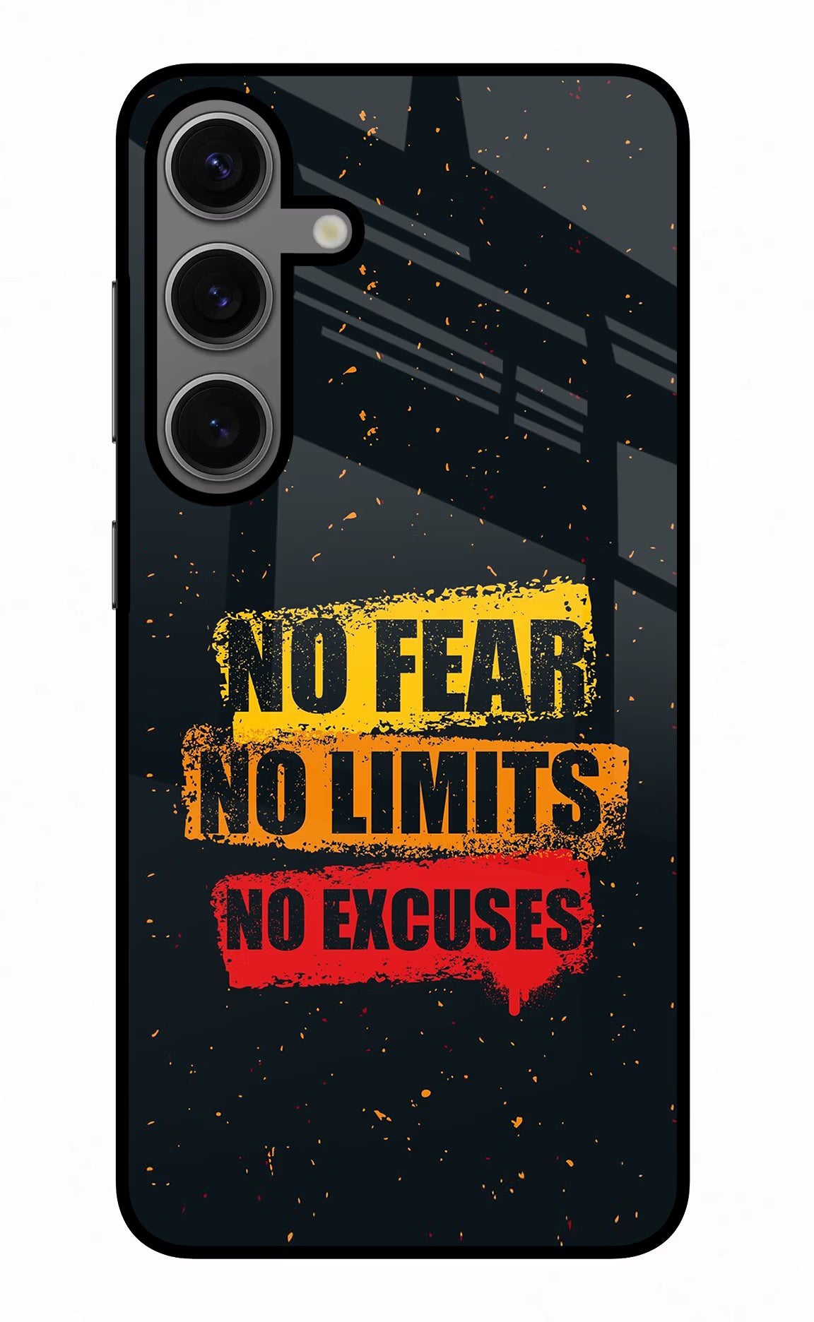 No Fear No Limits No Excuse Samsung S24 Glass Case Back Cover by Casekaro
