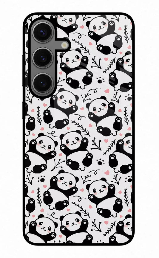 Cute Panda Samsung S24 Glass Case