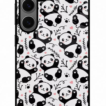 Cute Panda Samsung S24 Glass Case