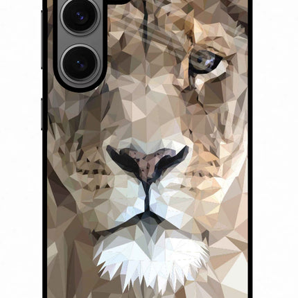 Lion Art Samsung S24 Glass Case Back Cover by Casekaro