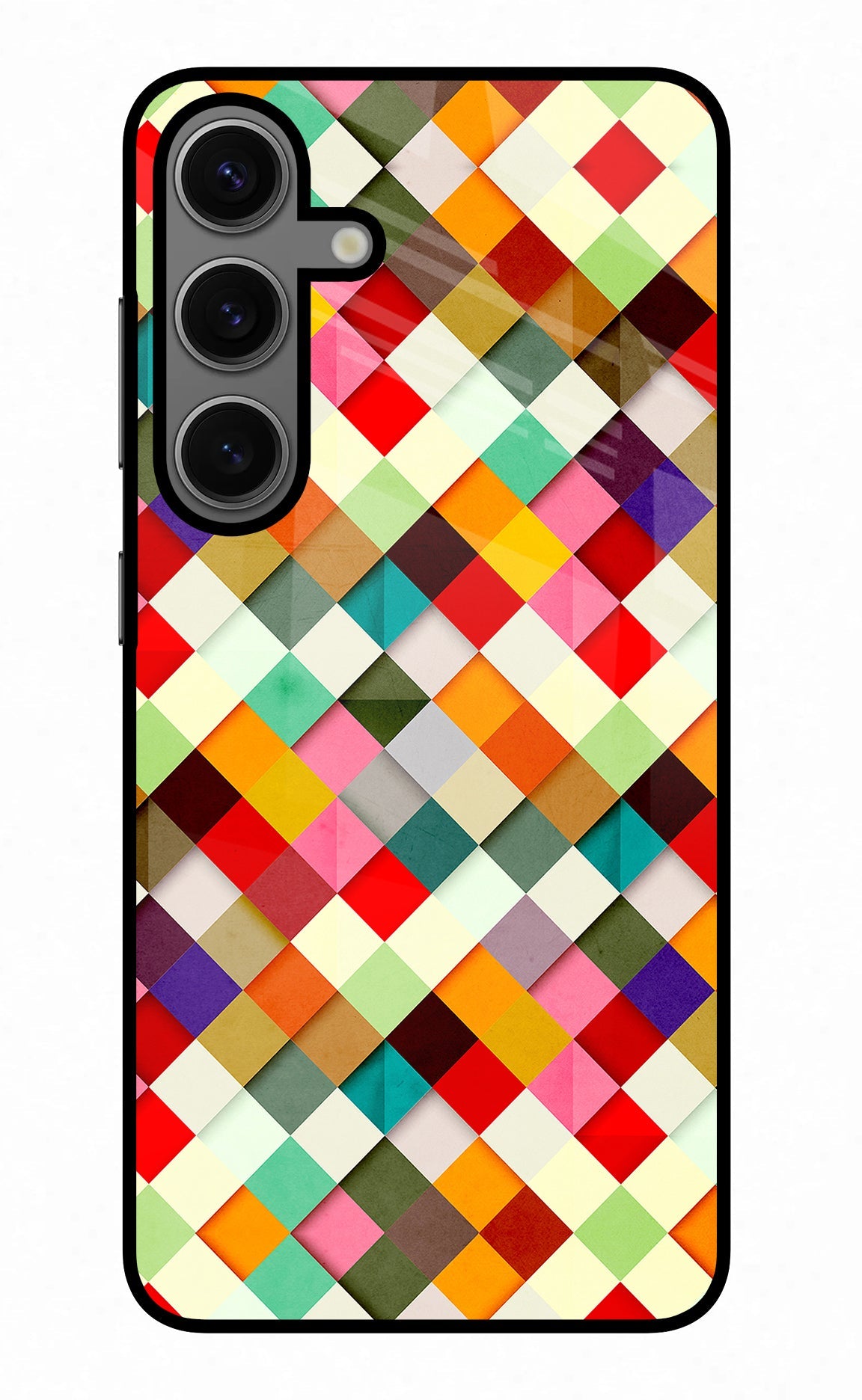 Geometric Abstract Colorful Samsung S24 Glass Case