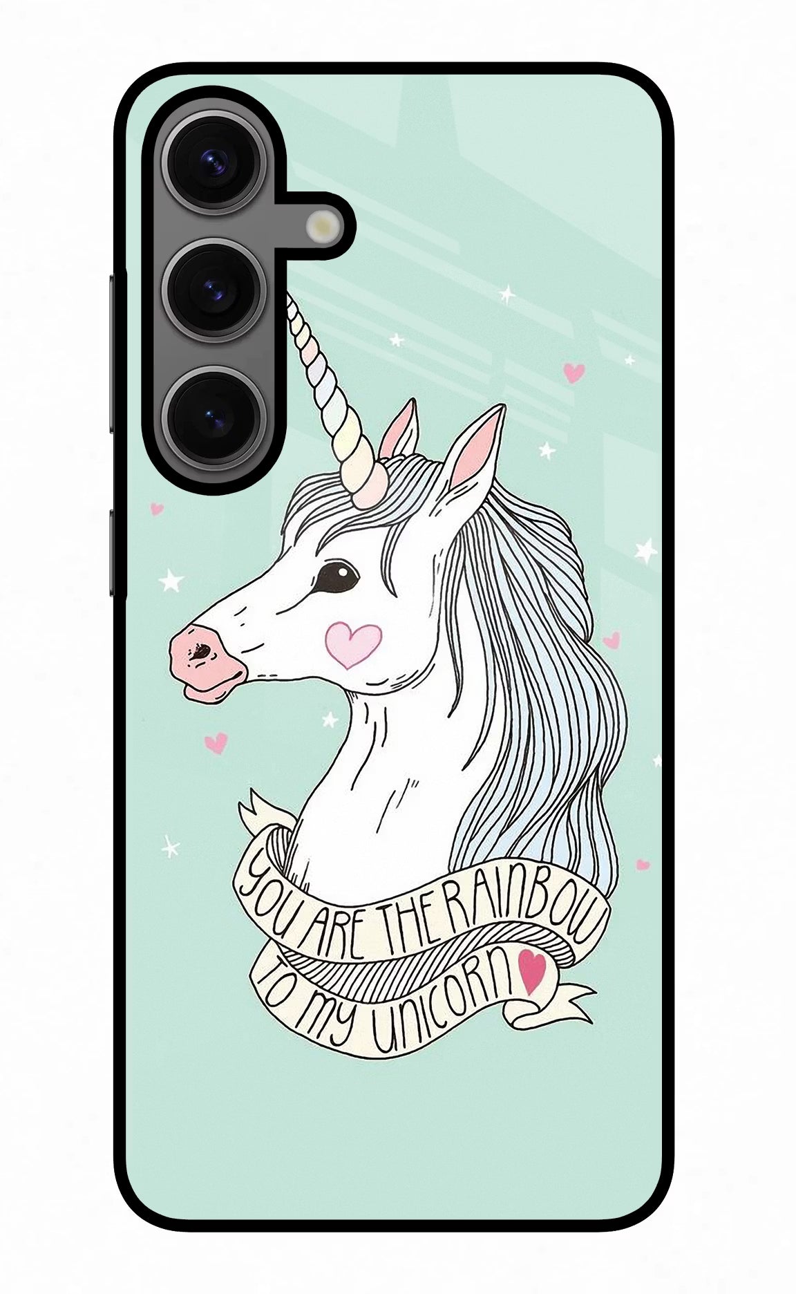 Unicorn Wallpaper Samsung S24 Glass Case Back Cover by Casekaro