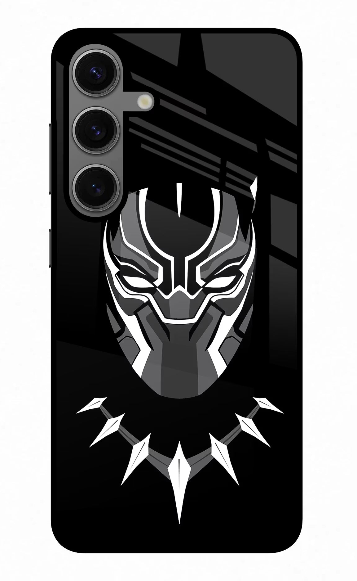 Black Panther Samsung S24 Glass Case Back Cover by Casekaro