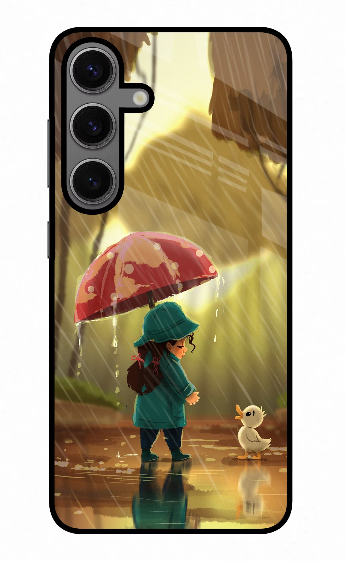 Rainy Day Samsung S24 Glass Case Back Cover by Casekaro