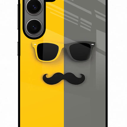 Sunglasses with Mustache Samsung S24 Glass Case
