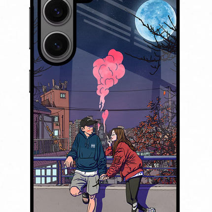 Chilling Couple Samsung S24 Glass Case