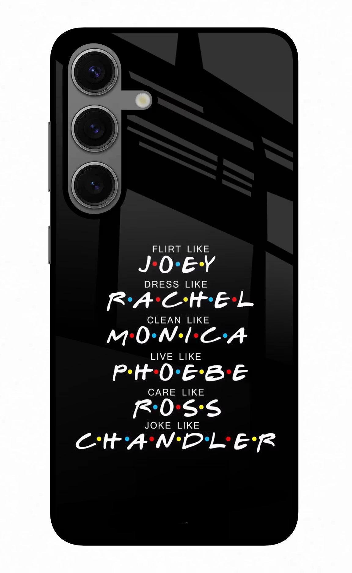 FRIENDS Character Samsung S24 Glass Case Back Cover by Casekaro