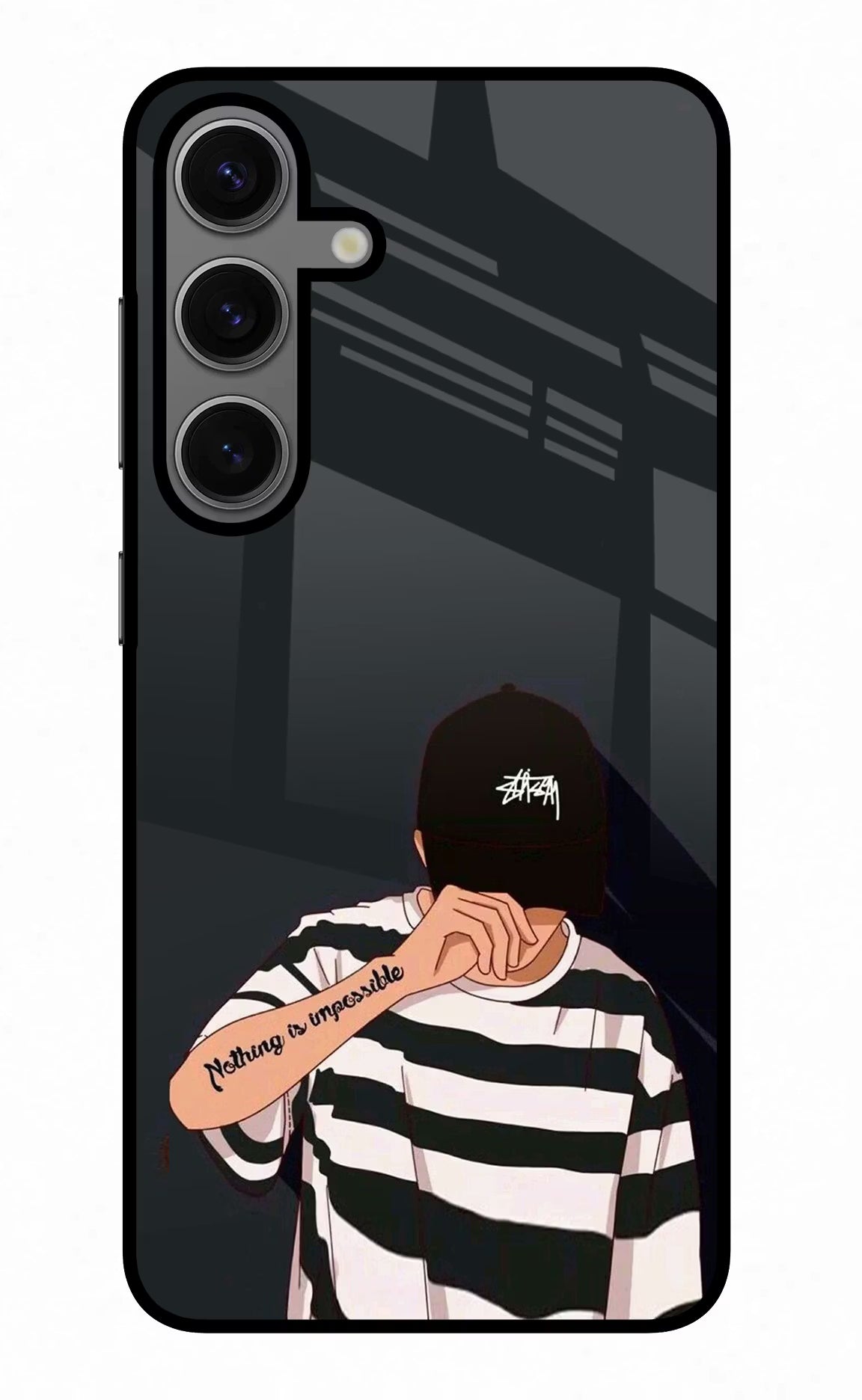 Aesthetic Boy Samsung S24 Glass Case Back Cover by Casekaro