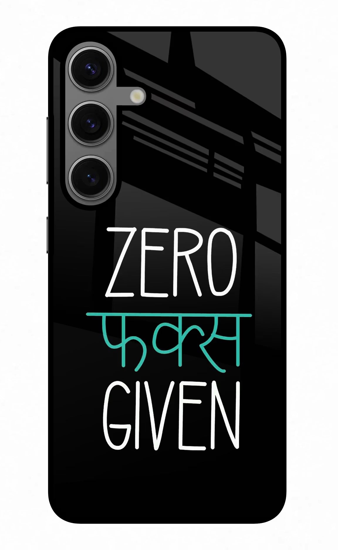 Zero Fucks Given Samsung S24 Glass Case Back Cover by Casekaro