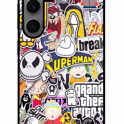 Sticker Bomb Samsung S24 Glass Case