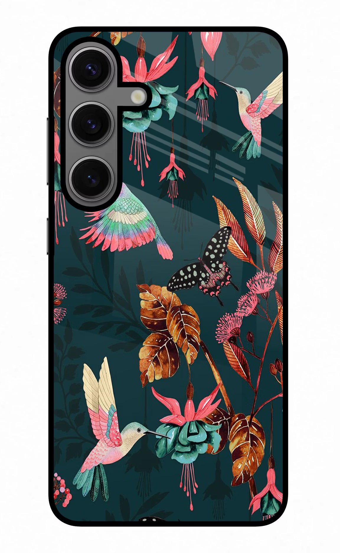 Birds Samsung S24 Glass Case Back Cover by Casekaro