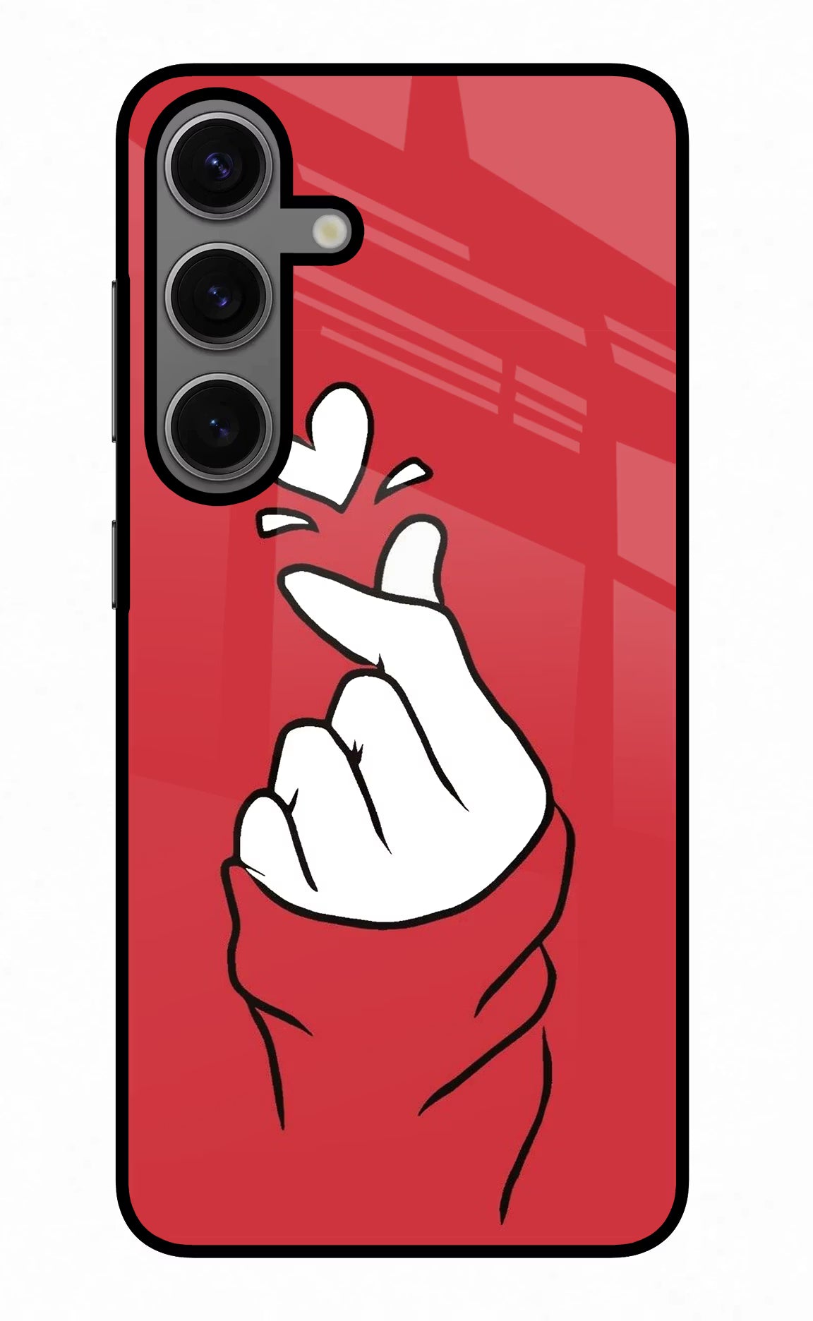 Korean Love Sign Samsung S24 Glass Case Back Cover by Casekaro
