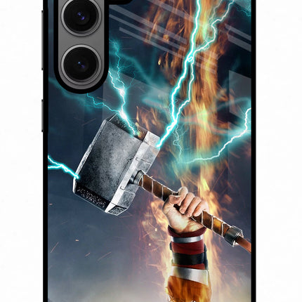 Thor Hammer Mjolnir Samsung S24 Glass Case Back Cover by Casekaro