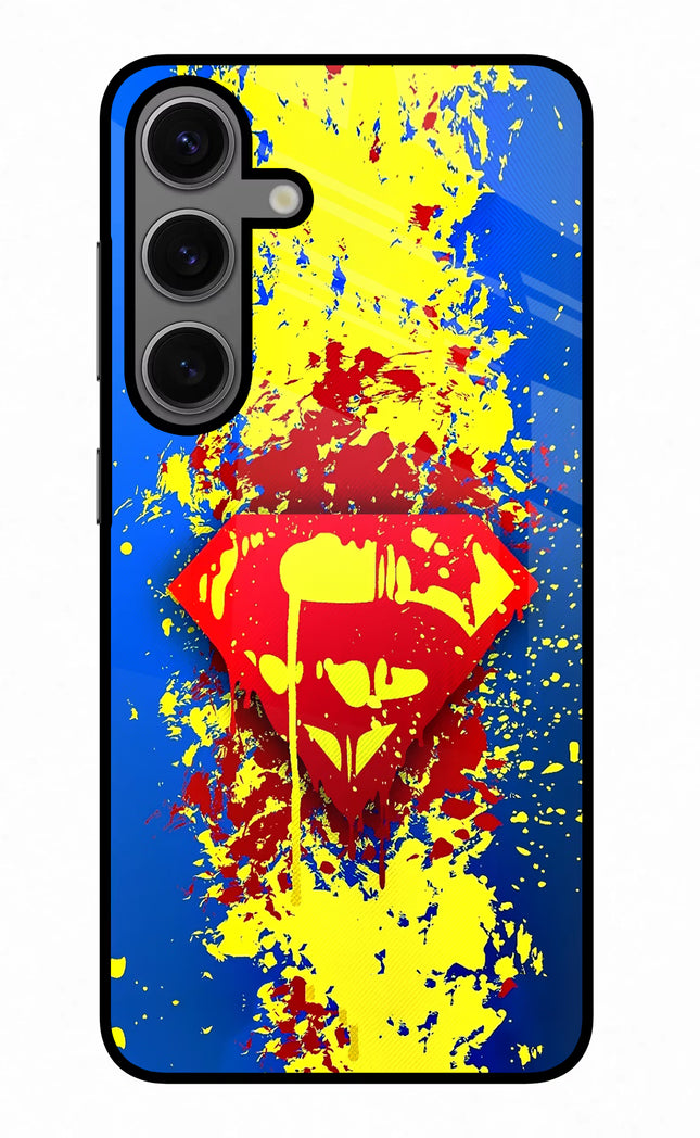 Superman logo Samsung S24 Glass Case