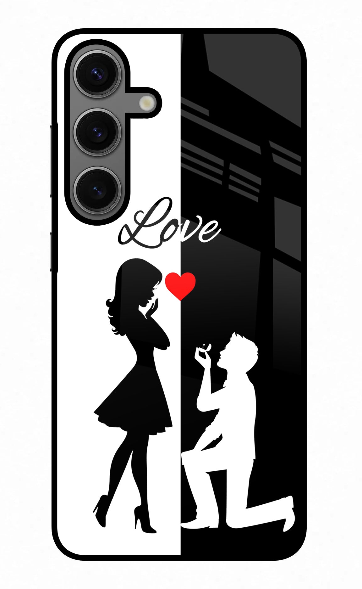 Love Propose Black And White Samsung S24 Glass Case