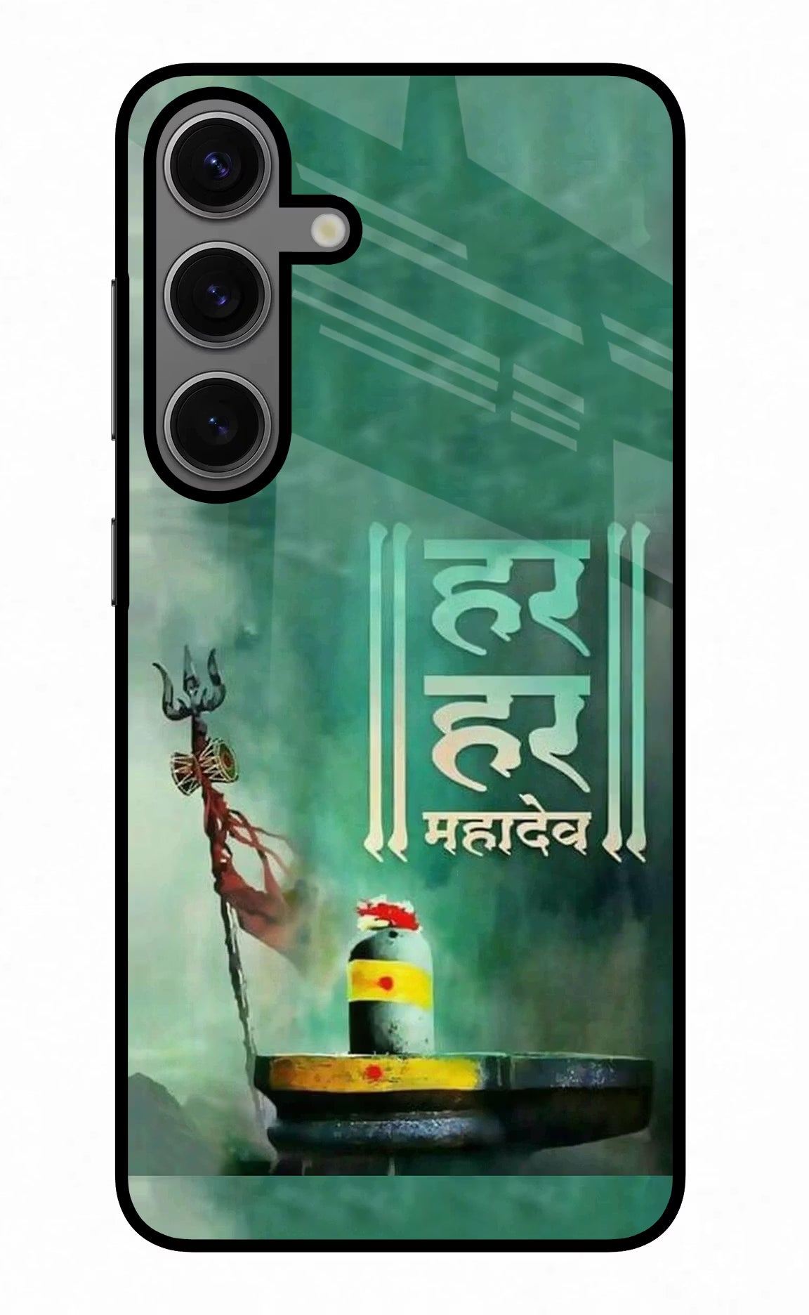 Har Har Mahadev Shivling Samsung S24 Glass Case Back Cover by Casekaro
