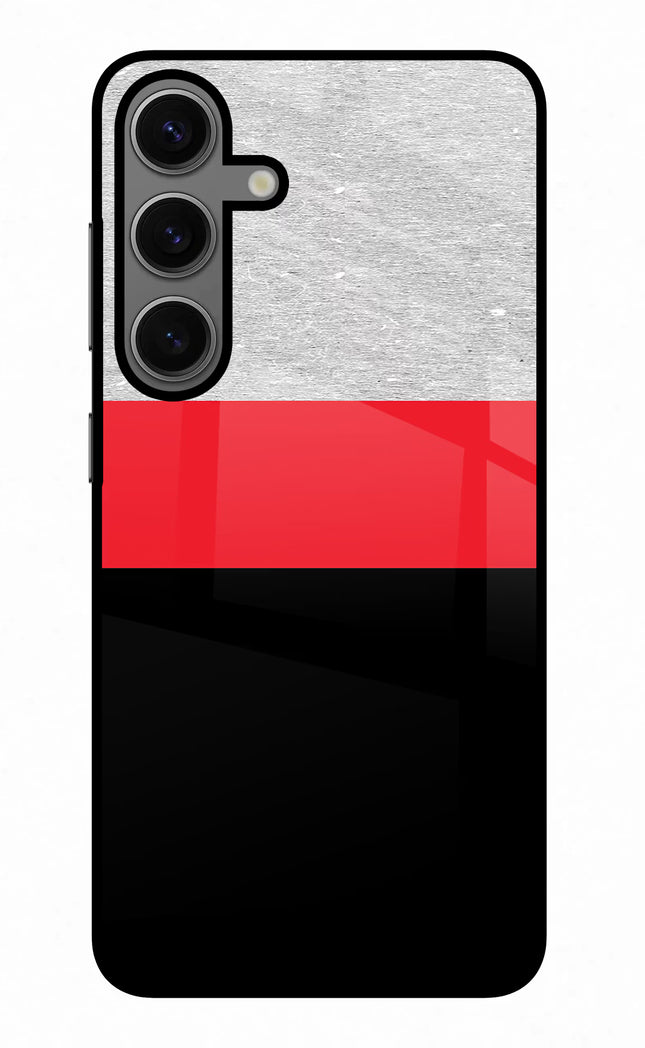 Tri Color Pattern Samsung S24 Glass Case