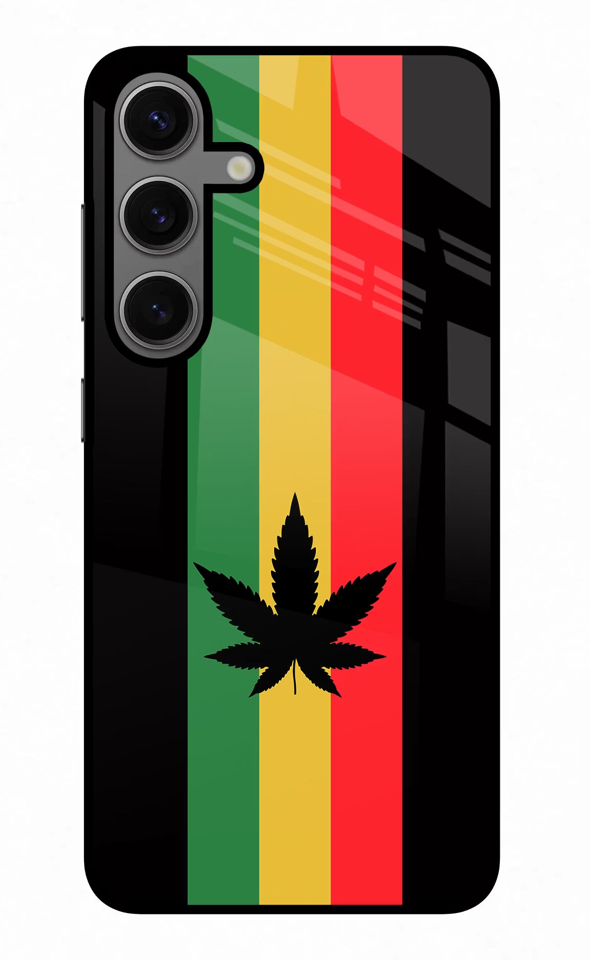 Weed Flag Samsung S24 Glass Case Back Cover by Casekaro