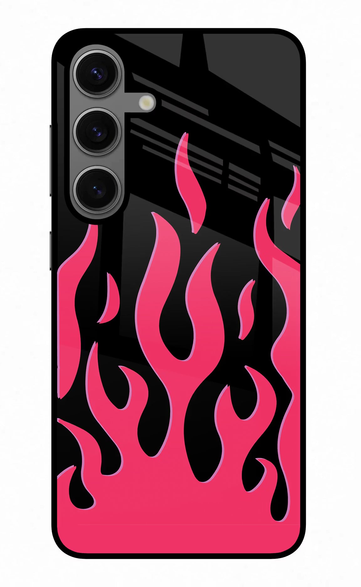 Fire Flames Samsung S24 Glass Case Back Cover by Casekaro