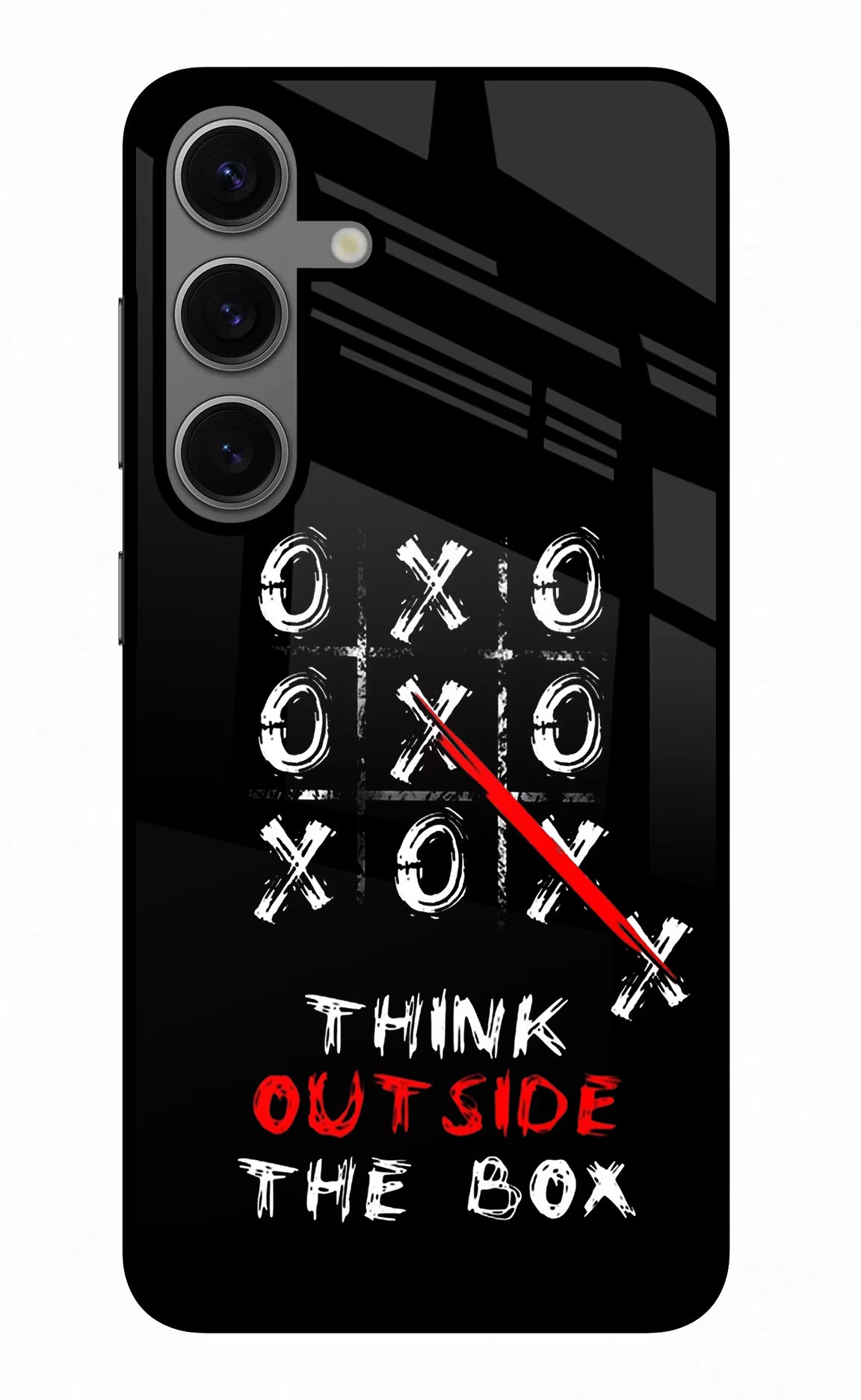 Think out of the BOX Samsung S24 Glass Case Back Cover by Casekaro