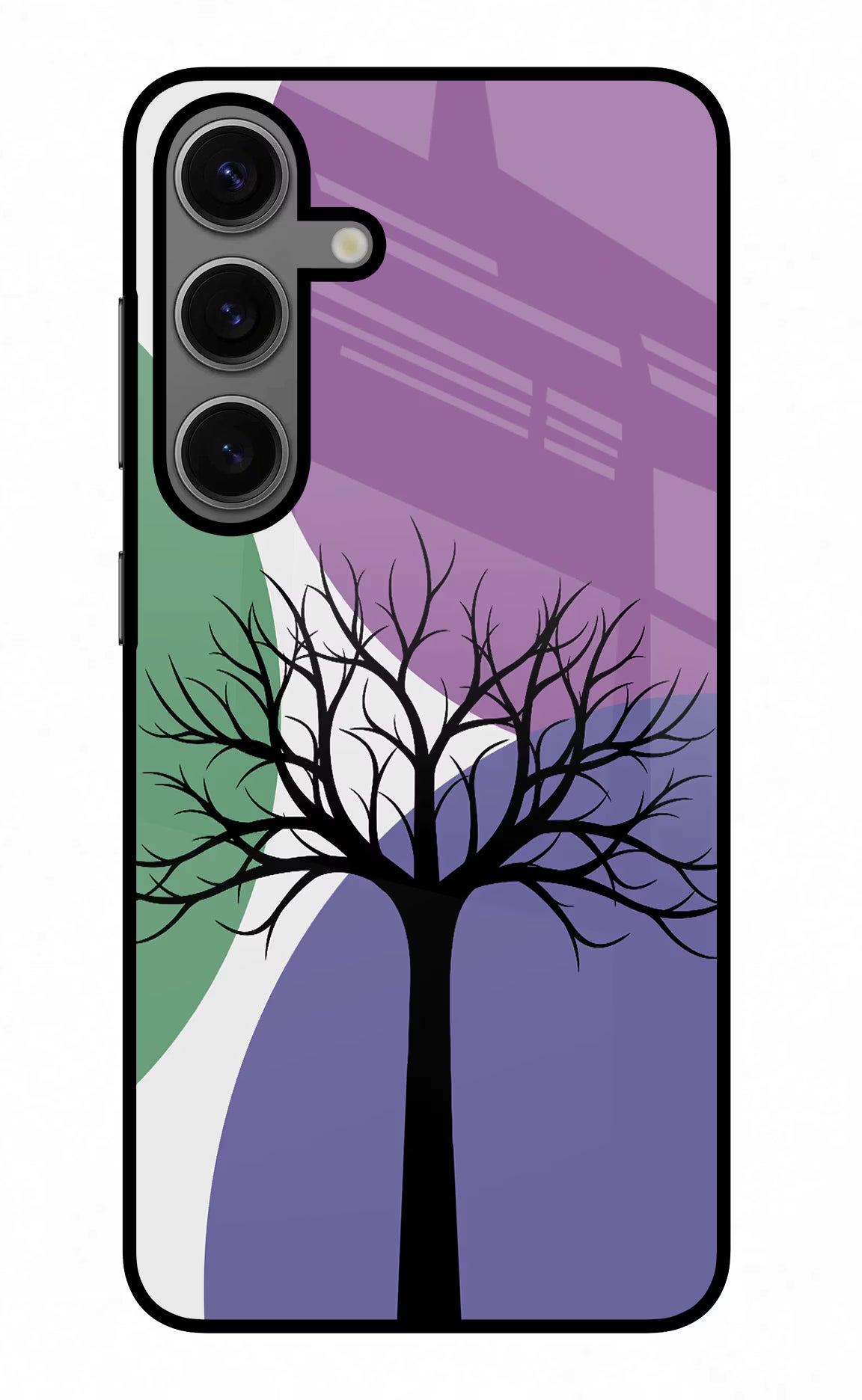 Tree Art Samsung S24 Glass Case Back Cover by Casekaro