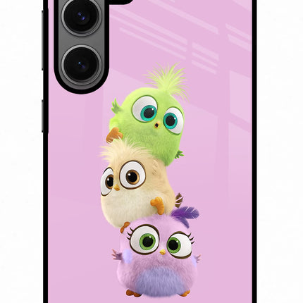 Cute Little Birds Samsung S24 Glass Case Back Cover by Casekaro