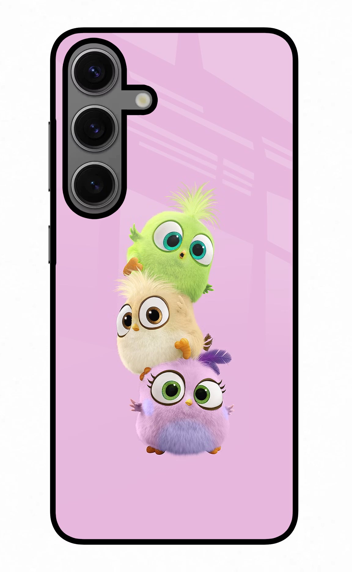Cute Little Birds Samsung S24 Glass Case Back Cover by Casekaro