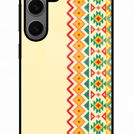 Ethnic Seamless Samsung S24 Glass Case Back Cover by Casekaro