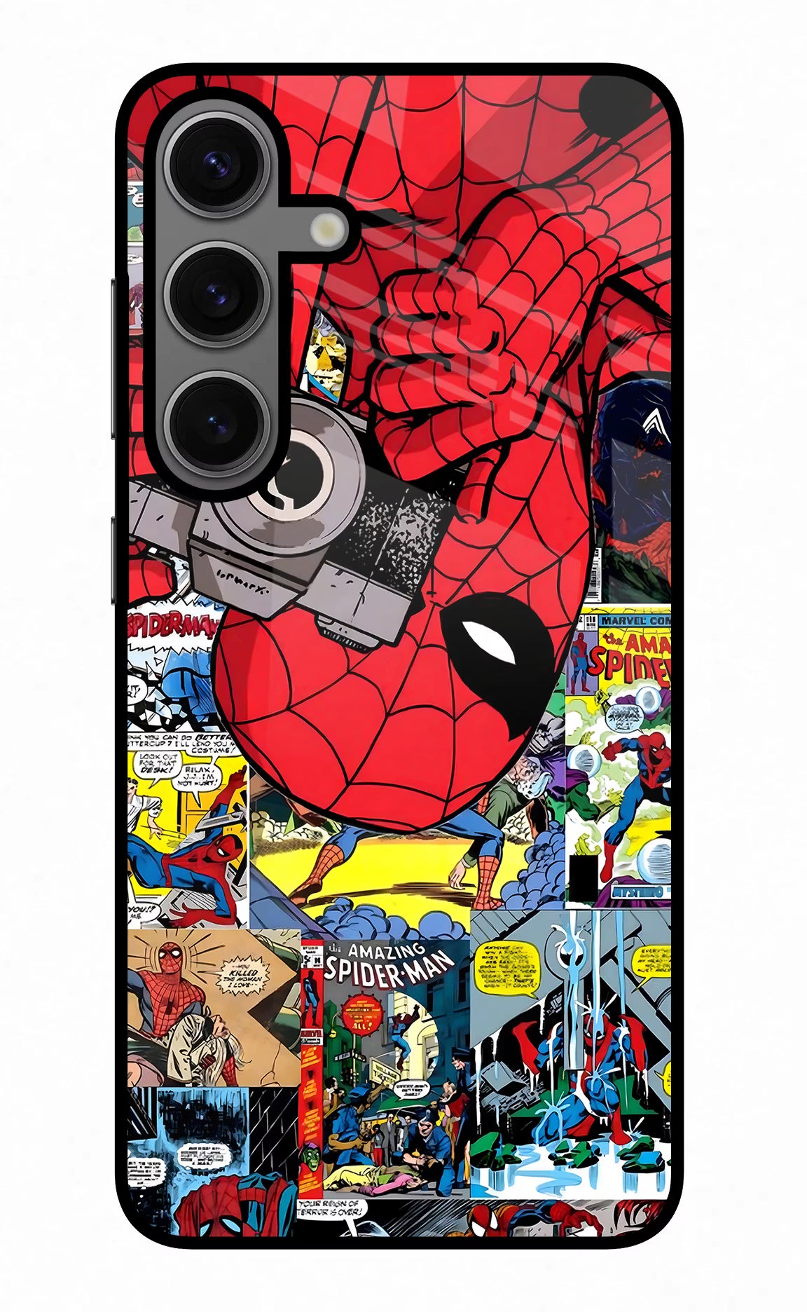 Spider Man Samsung S24 Glass Case Back Cover by Casekaro