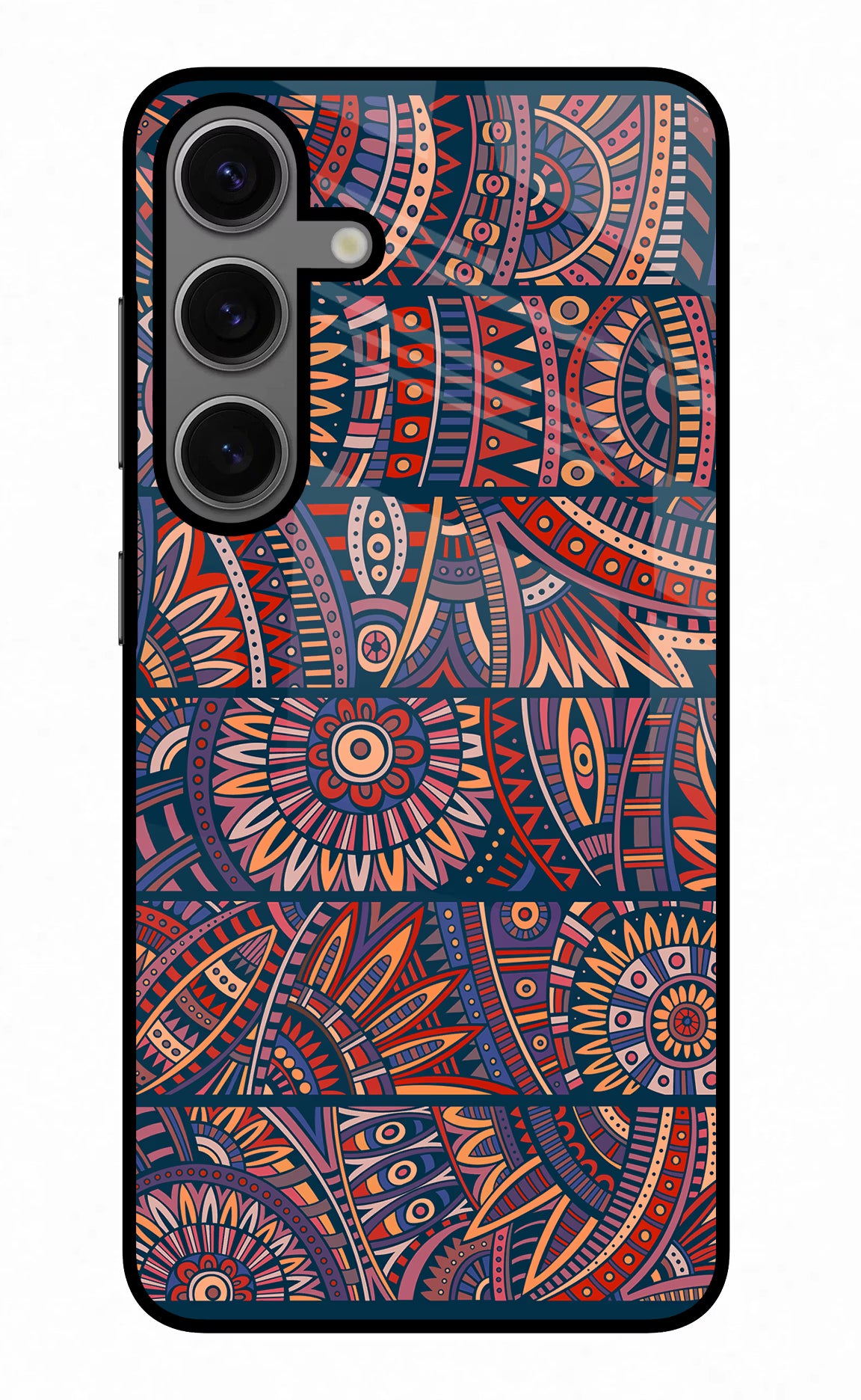 African Culture Design Samsung S24 Glass Case Back Cover by Casekaro