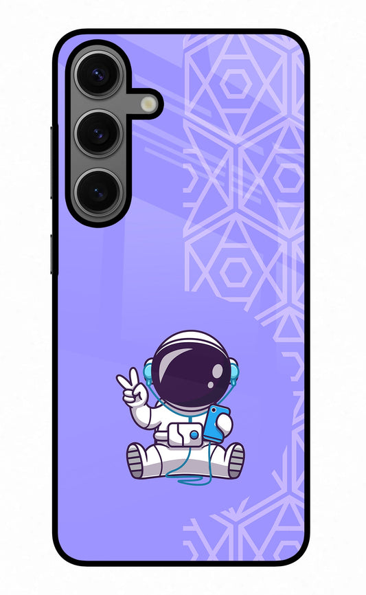 Cute Astronaut Chilling Samsung S24 Glass Case