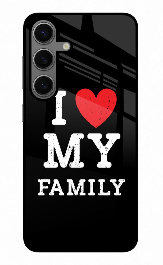 I Love My Family Samsung S24 Glass Case