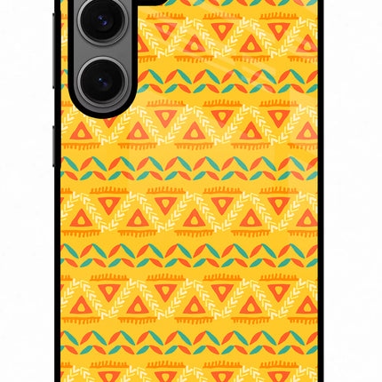 Tribal Pattern Samsung S24 Glass Case Back Cover by Casekaro
