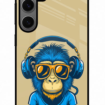Monkey Headphone Samsung S24 Glass Case